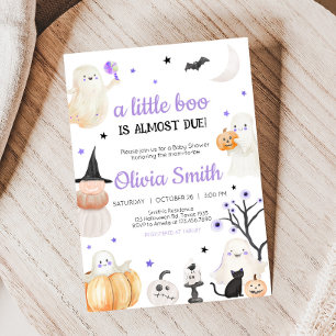 Invitation Petit Baby shower d'Halloween violet