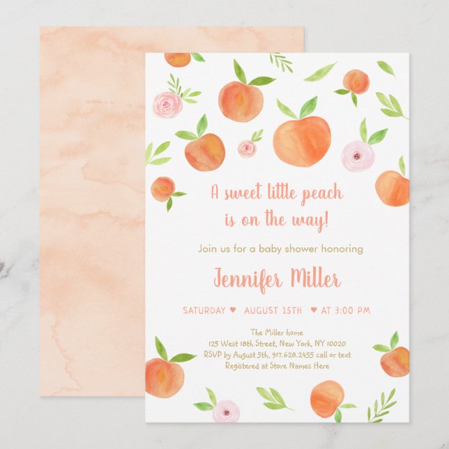 Invitation Petit Baby shower doux (Devant / Derrière)