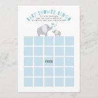 Petit Baby shower Eléphant Arachide Bingo Jeu Bleu