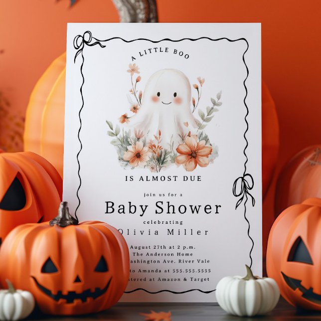 Invitation Petit Baby shower fantôme de Boo (Créateur téléchargé)
