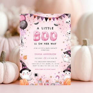 Invitation Petit Baby shower fantôme d'Halloween Boo