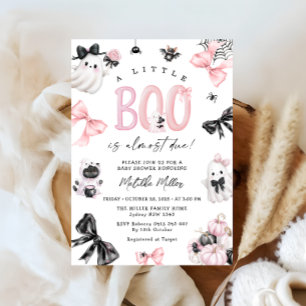 Invitation Petit Baby shower fille d'Halloween Boo