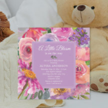 Petit Baby shower Floral rose pourpre