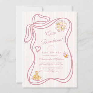 Invitation Petit Baby shower italien rose Bambina