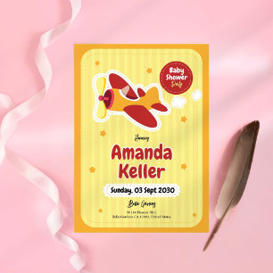 Invitation Petit Baby shower jaune