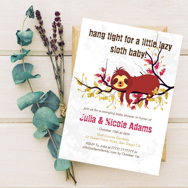 Invitation Petit Baby shower Lazy Sleeping Little (Créateur téléchargé)