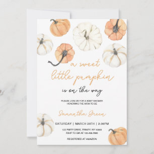 Invitation Petit Baby shower minimaliste Citrouille