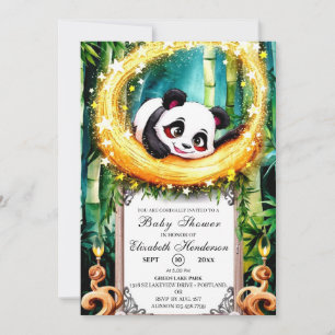 Invitation Petit Baby shower Panda Simple