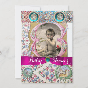 INVITATION PETIT BABY SHOWER PRINCESS JEUX FLORAUX