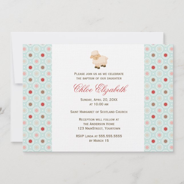 Invitation Petit baptême d'agneau (Devant)