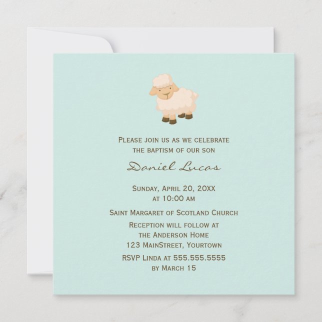 Invitation Petit Baptême d'agneau (Devant)