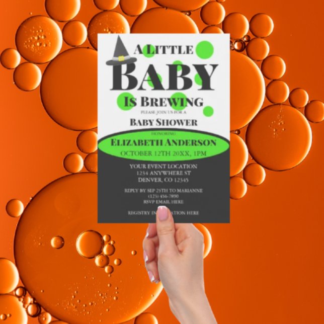 Invitation Petit bébé brasse le Baby shower d'Halloween (Créateur téléchargé)