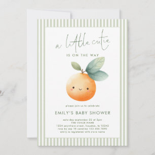 Invitation Petit Bébé Mignon à Venir Rayures Vertes Baby Show
