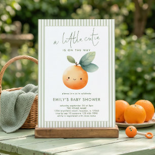 Invitation Petit Bébé Mignon à Venir Rayures Vertes Baby Show