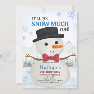 Invitation Petit Bonhomme de Neige Anniversaire