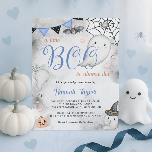 Invitation Petit Boo Halloween Boy Boy Ghost Baby shower (Créateur téléchargé)