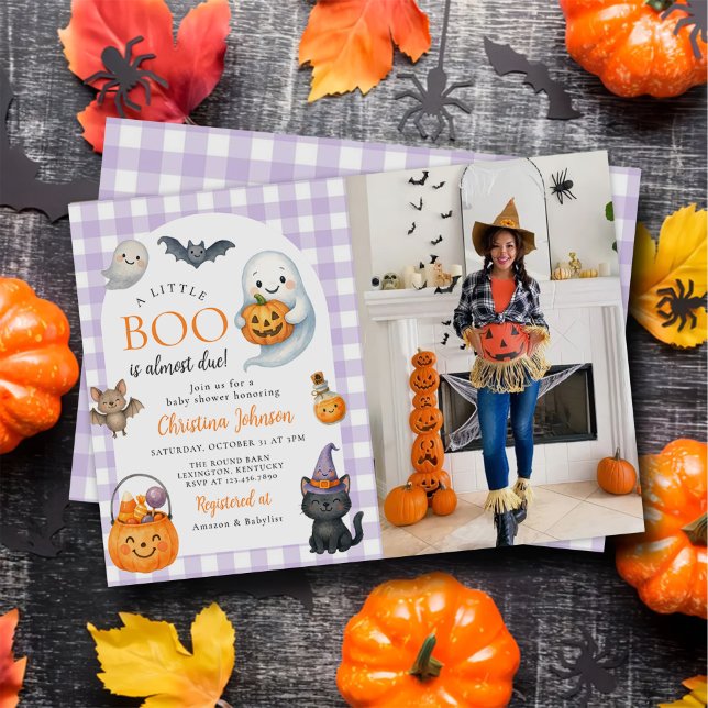 Invitation Petit Boo mignon Baby shower Halloween Photo (Créateur téléchargé)