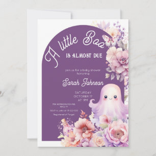 Invitation Petit Boo Purple Halloween Baby Girl Douche
