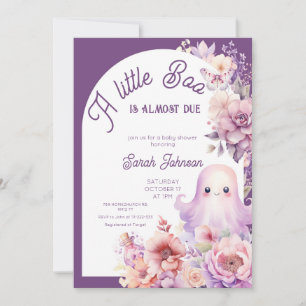 Invitation Petit Boo Purple Halloween Baby Girl Douche