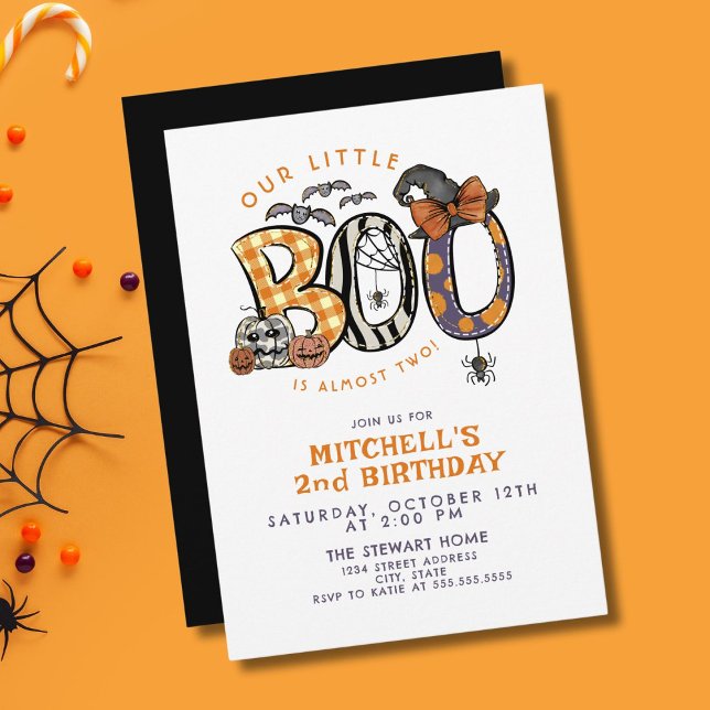 Invitation Petit Boo Turin Deux Halloween 2e Anniversaire (Créateur téléchargé)