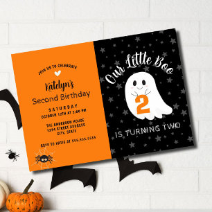 Invitation Petit Boo Turner 2 Halloween Deuxième Anniversaire