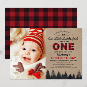 Invitation Petit bûcheron photo de la fête d'anniversaire