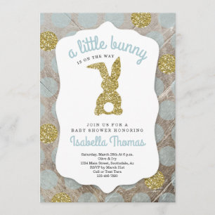 Invitation Petit Bunny Baby shower de Pâques pour les petits 