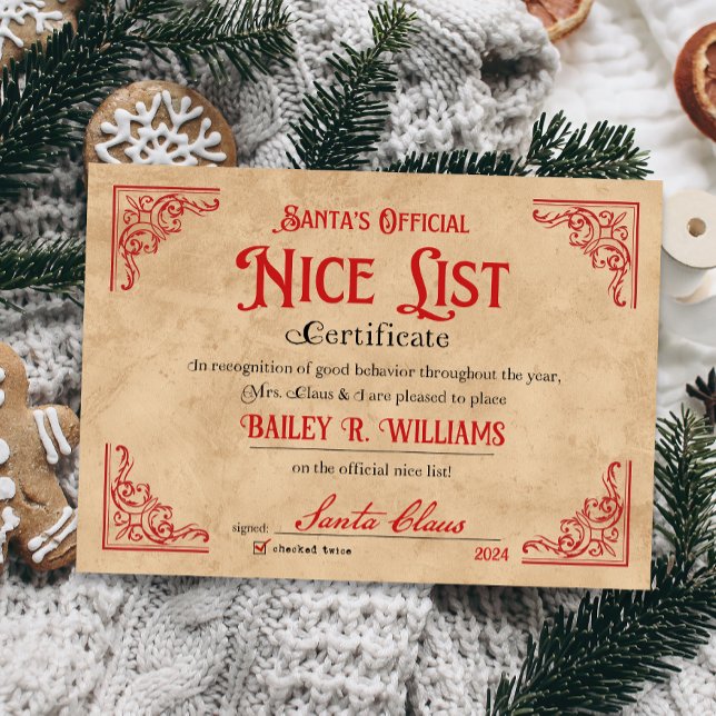 Invitation Petit certificat Nice de Père Noël Magical (Créateur téléchargé)