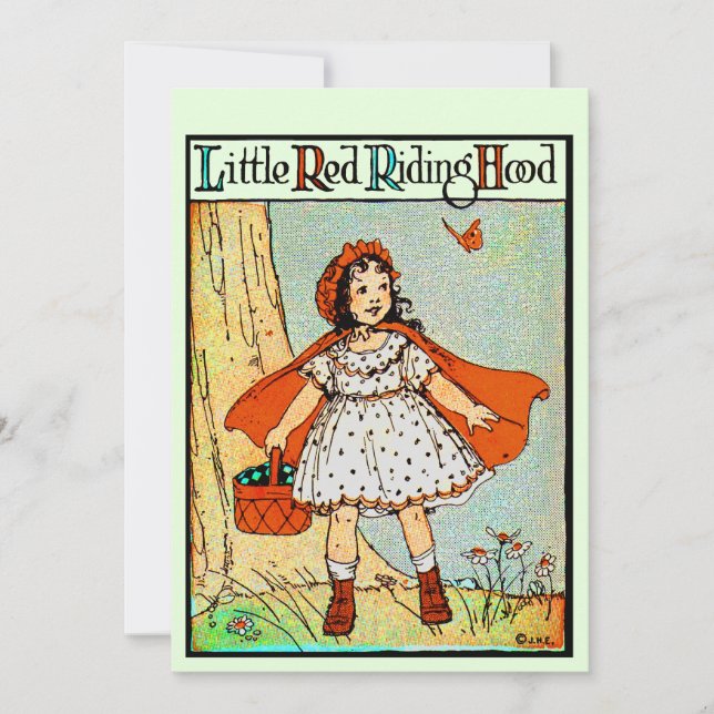 Invitation Petit chapeau rouge Vintage mou (Devant)