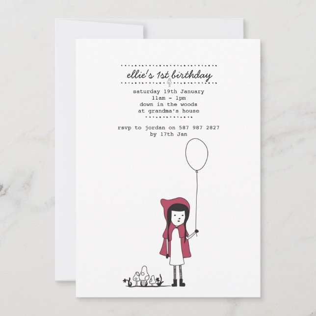 Invitation Petit Chaperon Rouge (Devant)