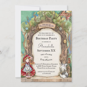 Invitation Petit Chaperon Rouge Conte Fée Colorée
