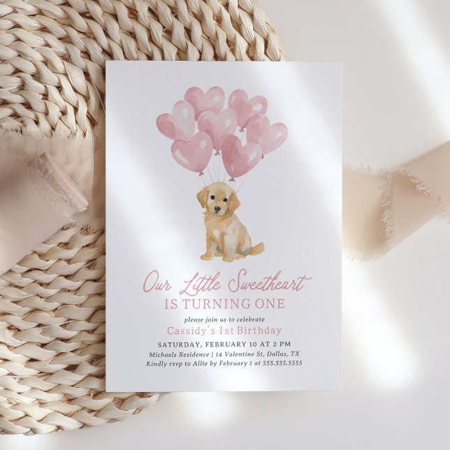 Invitation Petit Chéri Chien Valentine's Birthday (Créateur téléchargé)