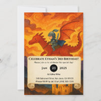 Petit Chevalier chevauchant un Dragon Rouge Annive