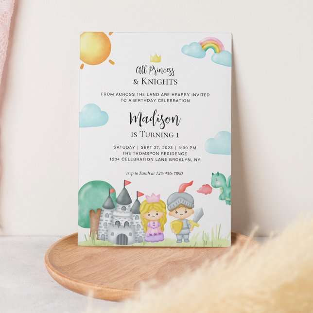 Invitation Petit Chevalier et Anniversaire de enfant du châte (Créateur téléchargé)