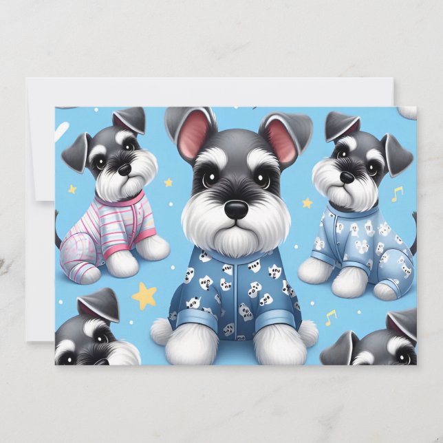 Invitation Petit Chien De Schnauzer Motif Animal (Devant)