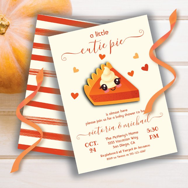 Invitation Petit chou à la crème Tarte à la citrouille Bébé f (Créateur téléchargé)