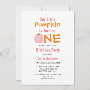 Invitation Petit Citrouille 1er anniversaire