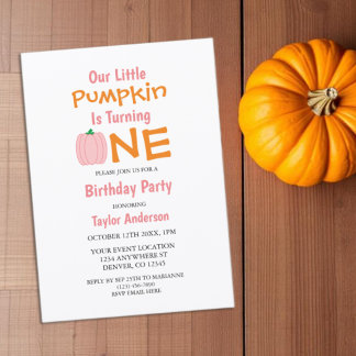 Invitation Petit Citrouille 1er anniversaire