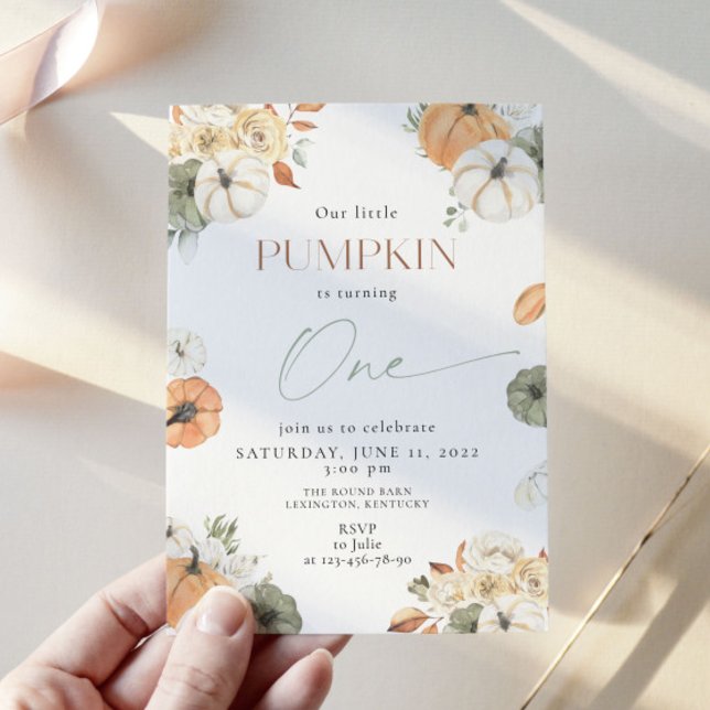 Invitation Petit Citrouille, 1er Anniversaire (Créateur téléchargé)