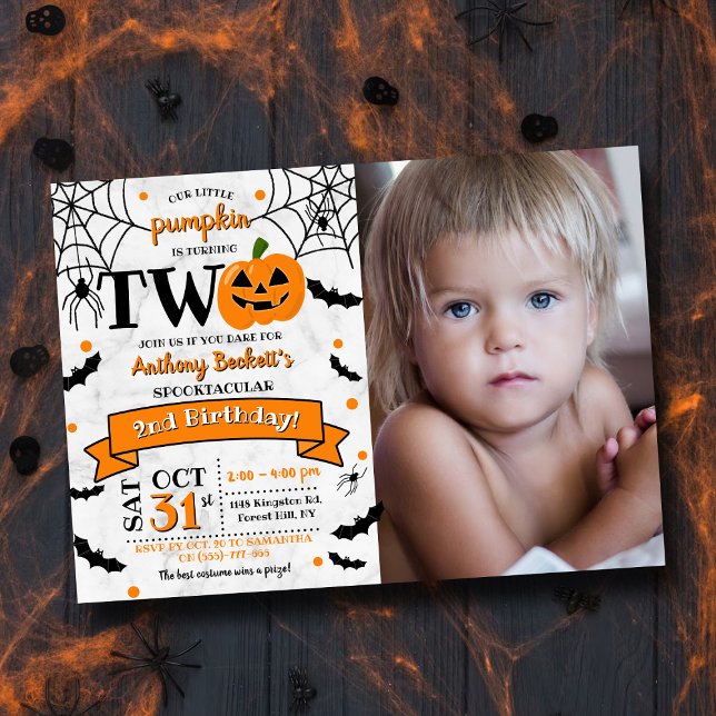Invitation Petit Citrouille à deux heures d'Halloween 2e anni (Créateur téléchargé)