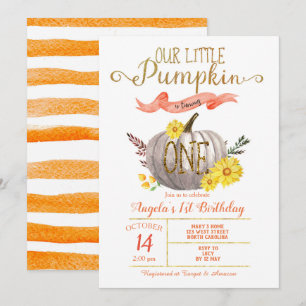 Invitation Petit Citrouille automne 1er anniversaire