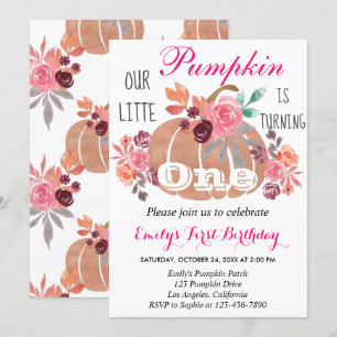 Invitation Petit Citrouille Automne 1er Premier Anniversaire 