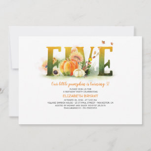Invitation Petit Citrouille Automne 5e anniversaire Invitatio