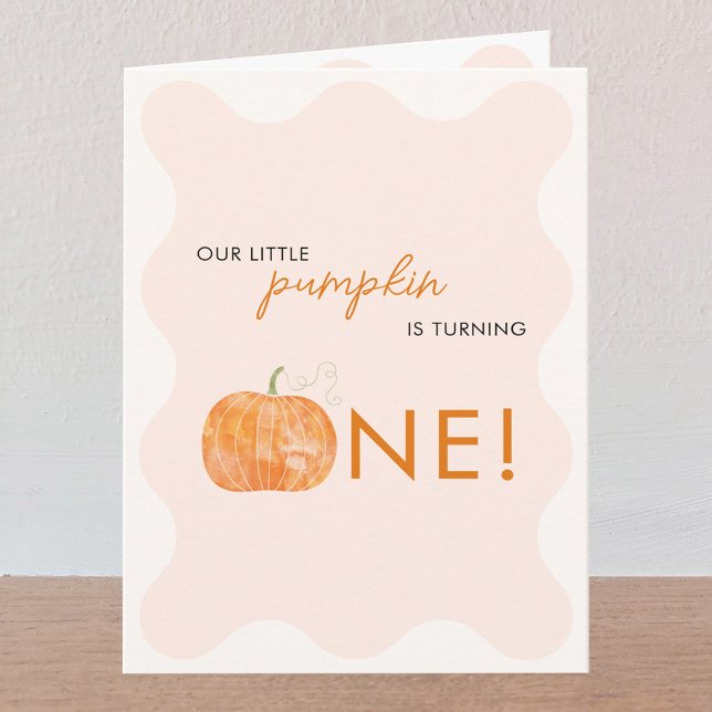 Invitation Petit Citrouille Automne automne 1er anniversaire (Our Little Pumpkin is Turning One fun first 1st birthday autumn fall themed personalized invitation)
