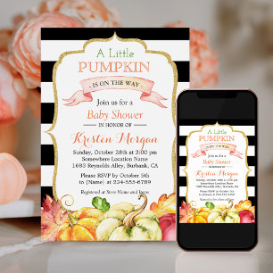 Invitation Petit Citrouille Automne Baby shower d'automne élé