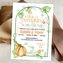 Petit Citrouille Automne Baby shower neutre selon