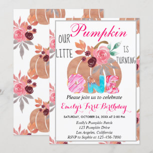 Invitation Petit Citrouille Automne Donut Bonbon 1er Premier 