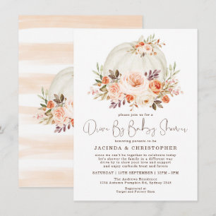 Invitation Petit Citrouille Automne Flower Drive Par Baby sho