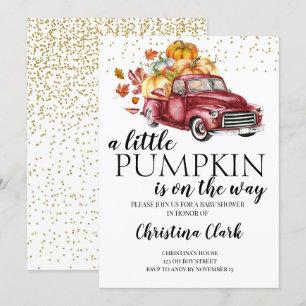 Invitation Petit Citrouille Automne jolie Baby shower Camion 