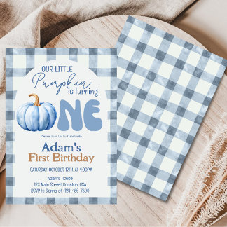 Invitation Petit Citrouille Automne Premier Anniversaire